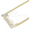 Oro Laminado Pendant Necklace, Gold Filled Style Nameplate Design, Polished, Tricolor, 04.63.1390.1.18 (03 MM Thickness, 18 Inches Length)