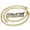 Oro Laminado Pendant Necklace, Gold Filled Style Nameplate Design, Polished, Tricolor, 04.63.1390.1.18 (03 MM Thickness, 18 Inches Length)