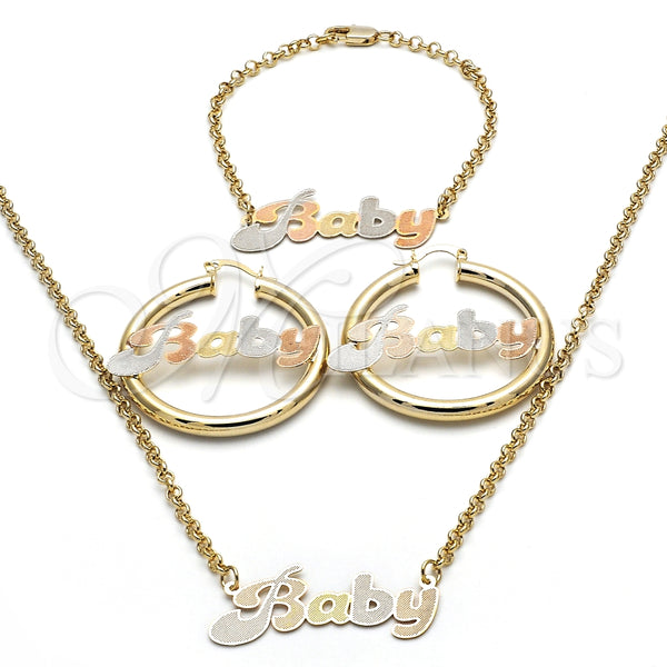 Gold Filled Ring — Necklace Bracelet and Earring Polished Tricolor 06.63. — main product view — SKU 125030 | Oro Laminado anillo — Necklace Bracelet and Earring pulido Tricolor 06.63. — SKU 125030