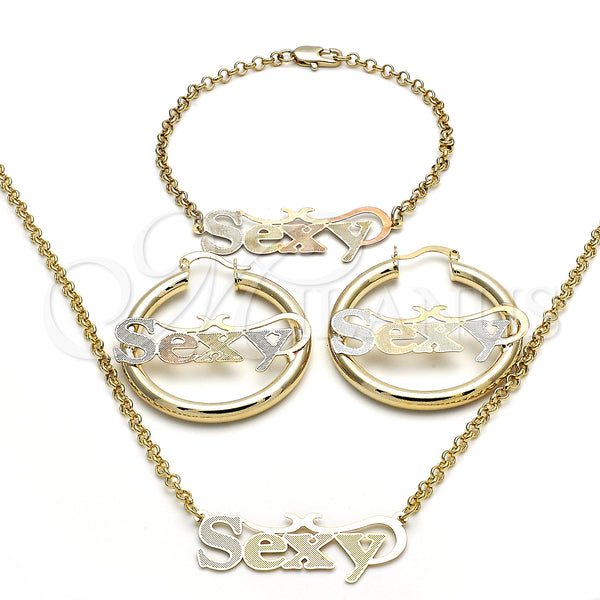 Gold Filled Ring — Necklace Bracelet and Earring Polished Tricolor 06.63. — main product view — SKU 125032 | Oro Laminado anillo — Necklace Bracelet and Earring pulido Tricolor 06.63. — SKU 125032