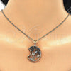 Oro Laminado Pendant Necklace, Gold Filled Style with Black and White Cubic Zirconia, Polished, Golden Finish, 04.210.0005.18 (02 MM Thickness, 18 Inches Length)