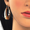Oro Laminado Medium Hoop, Gold Filled Style Bamboo Design, Brushed Finish, Golden Finish, 02.163.0062.45