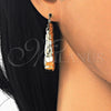 Oro Laminado Medium Hoop, Gold Filled Style Bamboo Design, Brushed Finish, Golden Finish, 02.163.0062.45