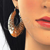 Oro Laminado Large Hoop, Gold Filled Style Bamboo Design, Brushed Finish, Golden Finish, 02.163.0064.50