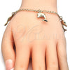 Oro Laminado Charm Bracelet, Gold Filled Style Dolphin Design, Polished, Golden Finish, 03.63.2024.08 (04 MM Thickness, 8 Inches Length)