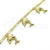 Oro Laminado Charm Bracelet, Gold Filled Style Dolphin Design, Polished, Golden Finish, 03.63.2024.08 (04 MM Thickness, 8 Inches Length)