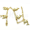 Oro Laminado Charm Bracelet, Gold Filled Style Dolphin Design, Polished, Golden Finish, 03.63.2024.08 (04 MM Thickness, 8 Inches Length)