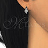 Sterling Silver Stud Earring, with White Cubic Zirconia, Polished, Rhodium Finish, 02.285.0080