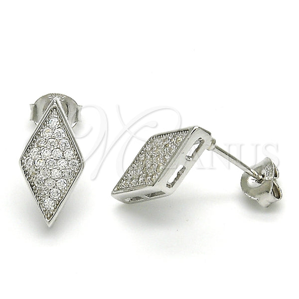 Sterling Silver Ring — Stud Earring with White Cubic Zirconia Polished 02. — main product view — SKU 125085 | Plata 925 anillo — Stud Earring with blanco Cubic Zirconia pulido 02. — SKU 125085