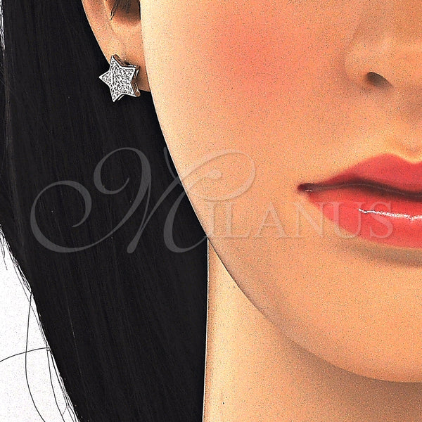 Sterling Silver Ring — Stud Earring Star Design with White Cubic Zirconia — alternate product view — SKU 125086 | Plata 925 anillo — Stud Earring estrella diseño with blanco Cubic Zirconia — SKU 125086