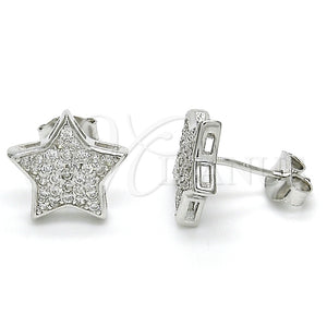 Sterling Silver Ring — Stud Earring Star Design with White Cubic Zirconia — main product view — SKU 125086 | Plata 925 anillo — Stud Earring estrella diseño with blanco Cubic Zirconia — SKU 125086