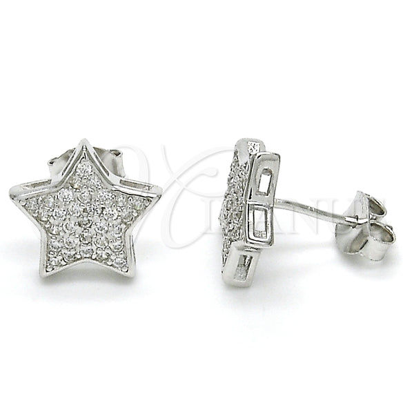 Sterling Silver Ring — Stud Earring Star Design with White Cubic Zirconia — main product view — SKU 125086 | Plata 925 anillo — Stud Earring estrella diseño with blanco Cubic Zirconia — SKU 125086