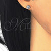 Sterling Silver Stud Earring, Flower Design, with White Cubic Zirconia, Polished, Rhodium Finish, 02.285.0084 for wholesale, additional product view 3