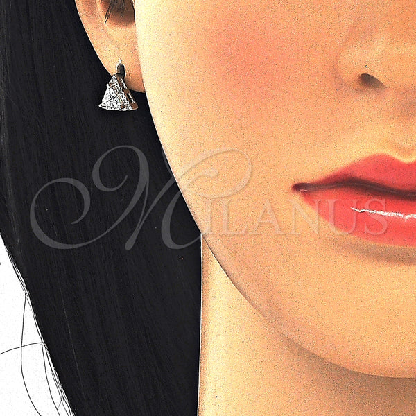 Sterling Silver Ring — Stud Earring with White Cubic Zirconia Polished 02. — alternate product view — SKU 125094 | Plata 925 anillo — Stud Earring with blanco Cubic Zirconia pulido 02. — SKU 125094