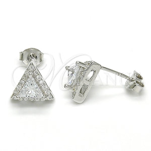Sterling Silver Ring — Stud Earring with White Cubic Zirconia Polished 02. — main product view — SKU 125094 | Plata 925 anillo — Stud Earring with blanco Cubic Zirconia pulido 02. — SKU 125094