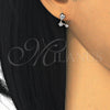 Sterling Silver Stud Earring, Star Design, with White Cubic Zirconia, Polished, Rose Gold Finish, 02.285.0089