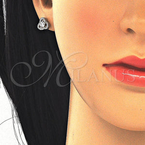 Sterling Silver Ring — Stud Earring with White Cubic Zirconia Polished 02. — main product view — SKU 125097 | Plata 925 anillo — Stud Earring with blanco Cubic Zirconia pulido 02. — SKU 125097