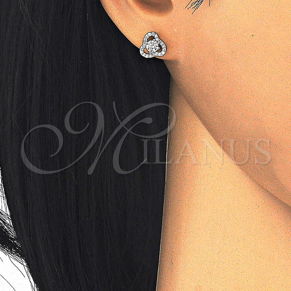 Sterling Silver Ring — Stud Earring with White Cubic Zirconia Polished 02. — alternate product view — SKU 125097 | Plata 925 anillo — Stud Earring with blanco Cubic Zirconia pulido 02. — SKU 125097