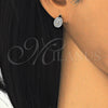Sterling Silver Stud Earring, with White Cubic Zirconia, Polished, Rhodium Finish, 02.285.0093