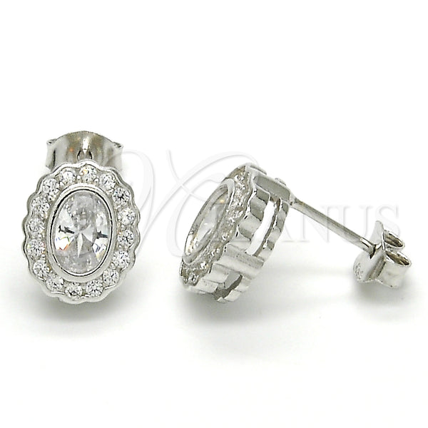 Sterling Silver Ring — Stud Earring with White Cubic Zirconia Polished 02. — main product view — SKU 125099 | Plata 925 anillo — Stud Earring with blanco Cubic Zirconia pulido 02. — SKU 125099