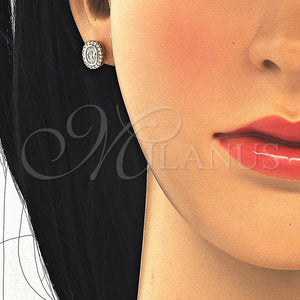 Sterling Silver Ring — Stud Earring with White Cubic Zirconia Polished Rose — main product view — SKU 125100 | Plata 925 anillo — Stud Earring with blanco Cubic Zirconia pulido Rose — SKU 125100