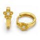 Argolla Huggie 02.285.0096.12 Plata Rodinada, Diseño de Flor, con Zirconia Cubica Blanca, Pulido, Tono Dorado
