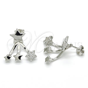 Sterling Silver Ring — Stud Earring Star Design with White Micro Pave — main product view — SKU 125106 | Plata 925 anillo — Stud Earring estrella diseño with blanco Micro Pave — SKU 125106