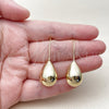 Oro Laminado Leverback Earring, Gold Filled Style Teardrop Design, Polished, Golden Finish, 02.163.0077