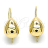 Oro Laminado Leverback Earring, Gold Filled Style Teardrop Design, Polished, Golden Finish, 02.163.0077