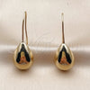 Oro Laminado Leverback Earring, Gold Filled Style Teardrop Design, Polished, Golden Finish, 02.163.0077