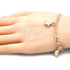 Oro Laminado Charm Bracelet, Gold Filled Style Sun and Star Design, Polished, Golden Finish, 03.63.2022.08 (04 MM Thickness, 8 Inches Length)