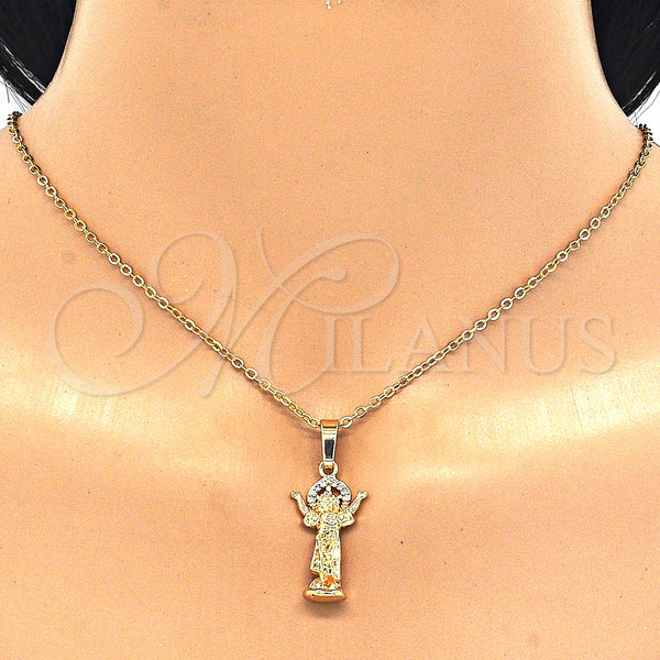 Gold Filled Pendant — Religious Pendant Divino NiÃ±o Design with White Micro — alternate product view — SKU 125126 | Oro Laminado dije — Religious Pendant Divino NiÃ±o diseño with blanco Micro — SKU 125126
