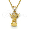 Oro Laminado Religious Pendant, Gold Filled Style Divino NiÃ±o Design, with White Micro Pave, Polished, Golden Finish, 05.100.0001