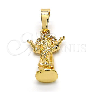 Gold Filled Pendant — Religious Pendant Divino NiÃ±o Design with White Micro — main product view — SKU 125126 | Oro Laminado dije — Religious Pendant Divino NiÃ±o diseño with blanco Micro — SKU 125126