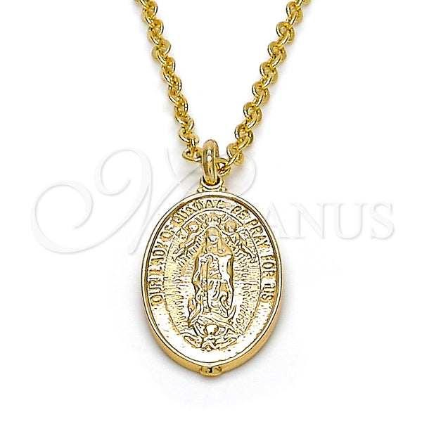 Gold Filled Pendant — Religious Pendant Guadalupe Design Polished 05. — alternate product view — SKU 125127 | Oro Laminado dije — Religious Pendant Guadalupe diseño pulido 05. — SKU 125127