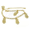 Oro Laminado Charm Bracelet, Gold Filled Style Owl Design, Polished, Golden Finish, 03.63.2033.08 (04 MM Thickness, 8 Inches Length)