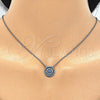 Sterling Silver Pendant Necklace, with Multicolor Micro Pave, Polished, Rhodium Finish, 04.336.0068.16 (02 MM Thickness, 16 Inches Length)