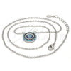Sterling Silver Pendant Necklace, with Multicolor Micro Pave, Polished, Rhodium Finish, 04.336.0068.16 (02 MM Thickness, 16 Inches Length)