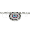 Sterling Silver Pendant Necklace, with Rhodolite Micro Pave, Polished, Rhodium Finish, 04.336.0070.16 (02 MM Thickness, 16 Inches Length)