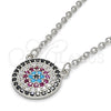 Sterling Silver Pendant Necklace, with Rhodolite Micro Pave, Polished, Rhodium Finish, 04.336.0070.16 (02 MM Thickness, 16 Inches Length)