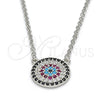 Sterling Silver Pendant Necklace, with Rhodolite Micro Pave, Polished, Rhodium Finish, 04.336.0070.16 (02 MM Thickness, 16 Inches Length)