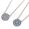 Sterling Silver Pendant Necklace, with Rhodolite Micro Pave, Polished, Rhodium Finish, 04.336.0070.16 (02 MM Thickness, 16 Inches Length)