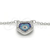 Sterling Silver Pendant Necklace, with Multicolor Micro Pave, Polished, Rhodium Finish, 04.336.0073.16 (02 MM Thickness, 16 Inches Length)