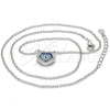 Sterling Silver Pendant Necklace, with Multicolor Micro Pave, Polished, Rhodium Finish, 04.336.0073.16 (02 MM Thickness, 16 Inches Length)