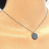 Sterling Silver Pendant Necklace, with Multicolor Micro Pave, Polished, Rhodium Finish, 04.336.0074.16 (01 MM Thickness, 16 Inches Length)