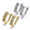 Sterling Silver Huggie Hoop, with White Cubic Zirconia, Polished, Golden Finish, 02.186.0119.12
