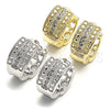 Sterling Silver Huggie Hoop, with White Micro Pave, Polished, Golden Finish, 02.186.0120.15
