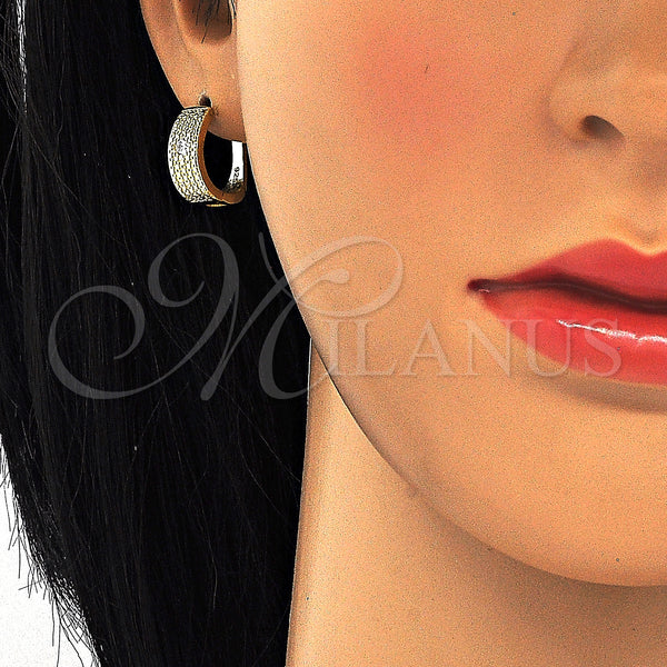Sterling Silver Hoop Earrings — Huggie Hoop with White Cubic Zirconia Polished 02. — main product view — SKU 125165 | Plata 925 aretes de aro — Huggie Hoop with blanco Cubic Zirconia pulido 02. — SKU 125165