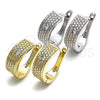 Sterling Silver Huggie Hoop, with White Cubic Zirconia, Polished, Golden Finish, 02.186.0128.15