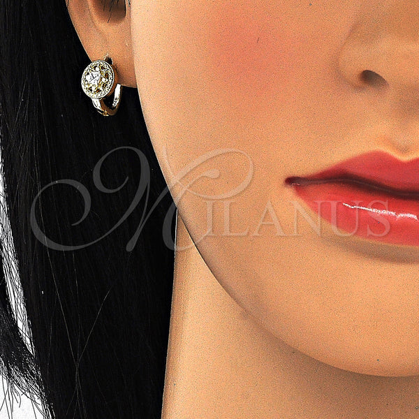 Sterling Silver Hoop Earrings — Huggie Hoop with White Cubic Zirconia Polished 02. — alternate product view — SKU 125173 | Plata 925 aretes de aro — Huggie Hoop with blanco Cubic Zirconia pulido 02. — SKU 125173